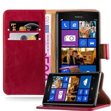 Nokia Lumia 925 Suojakuori Lompakkokotelo (Punainen)