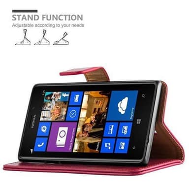 Nokia Lumia 925 Suojakuori Lompakkokotelo (Punainen)