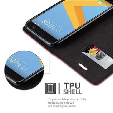HTC ONE M10 Suojakuori Lompakkokotelo (Punainen)