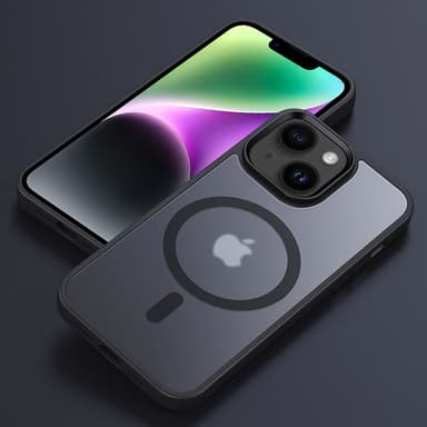 iPhone 14 Suojakuori Kotelo Magsafe kompatibel (Musta)