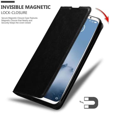 MEIZU 16 Suojakuori Lompakkokotelo (Musta)