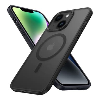 iPhone 14 Suojakuori Kotelo Magsafe kompatibel (Musta)