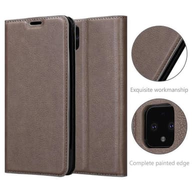 Google PIXEL 4 Suojakuori Lompakkokotelo (Ruskea)