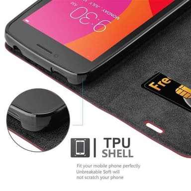 Lenovo A PLUS Suojakuori Lompakkokotelo (Punainen)