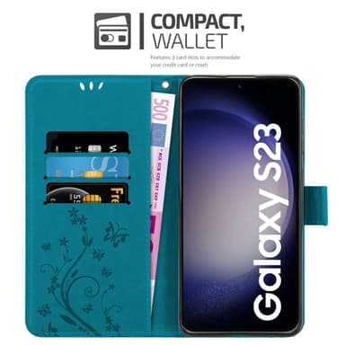 Samsung Galaxy S23 Suojakuori Lompakkokotelo (Sininen)