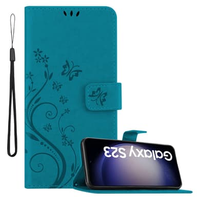 Samsung Galaxy S23 Suojakuori Lompakkokotelo (Sininen)