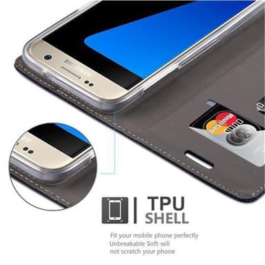 Samsung Galaxy S7 Suojakuori Lompakkokotelo (Sininen)