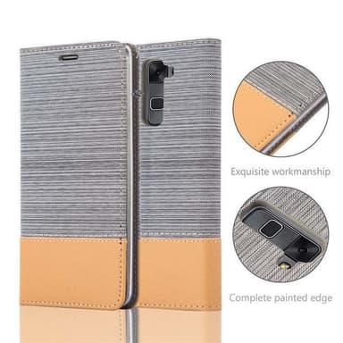 LG STYLUS 2 Suojakuori Lompakkokotelo (harmaa)