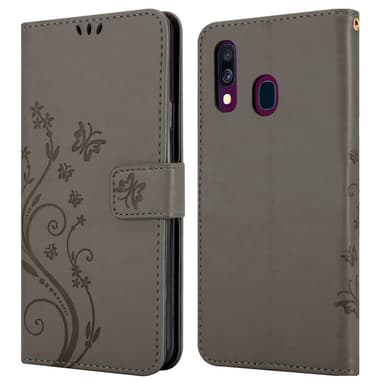Samsung Galaxy A40 Suojakuori Lompakkokotelo (harmaa)