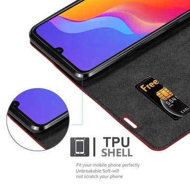 Honor 8A Suojakuori Lompakkokotelo (Punainen)