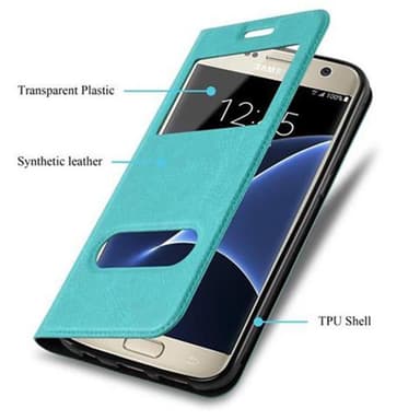 Lompakkokotelo Samsung Galaxy S7 Case (Turkoosi)