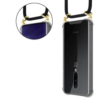 OnePlus 7 PRO Suojakuori Kotelo Ketju (Musta)