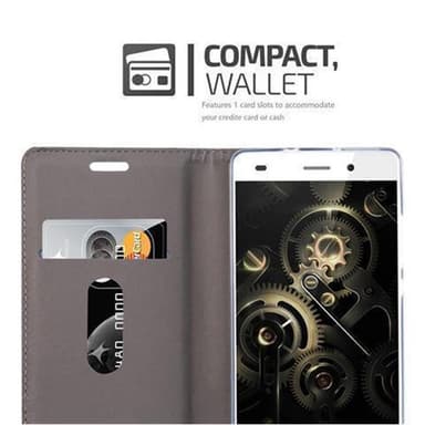 Huawei P8 LITE 2015 Suojakuori Lompakkokotelo (harmaa)