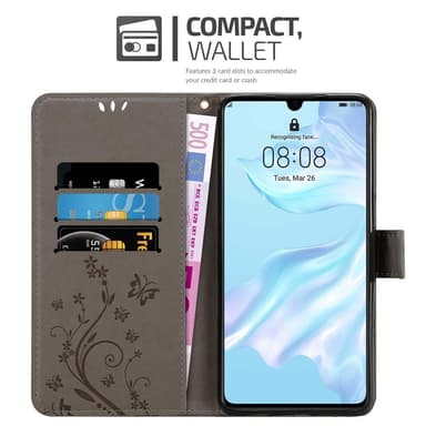 Huawei P30 Suojakuori Lompakkokotelo (harmaa)