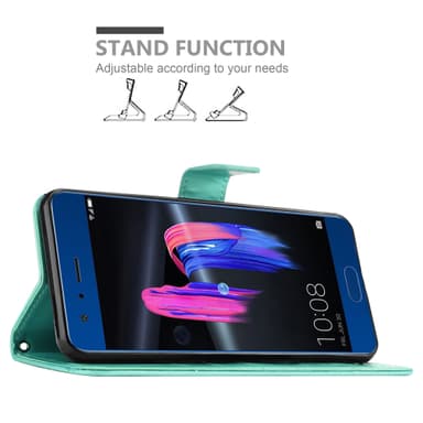 Honor 9 Suojakuori Lompakkokotelo (Turkoosi)