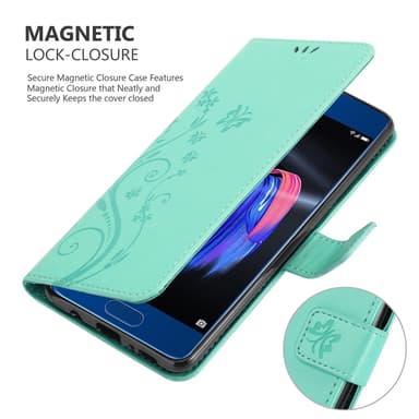 Honor 9 Suojakuori Lompakkokotelo (Turkoosi)