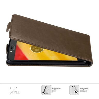 Motorola MOTO C PLUS Suojakuori Lompakkokotelo (Ruskea)