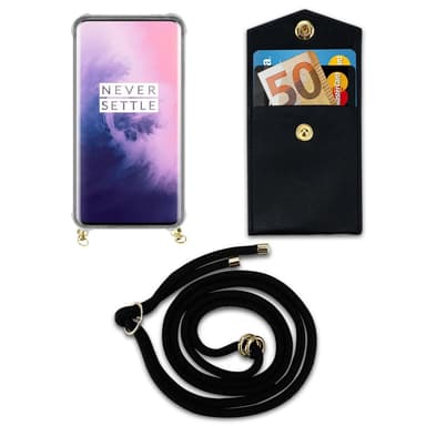 OnePlus 7 PRO Suojakuori Kotelo Ketju (Musta)