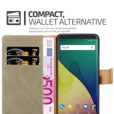WIKO VIEW XL Suojakuori Lompakkokotelo (Ruskea)