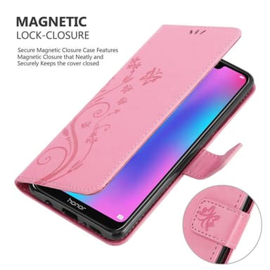 Honor 8C Suojakuori Lompakkokotelo (Vaaleanpunainen)