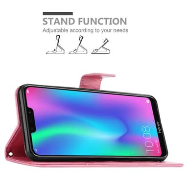 Honor 8C Suojakuori Lompakkokotelo (Vaaleanpunainen)