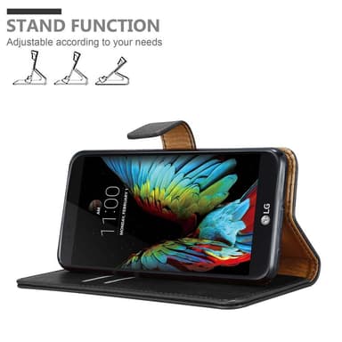LG K10 2016 Suojakuori Lompakkokotelo (Musta)