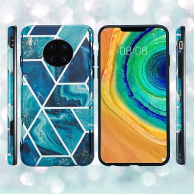 Huawei MATE 30 PRO Suojakuori Lompakkokotelo (Sininen)