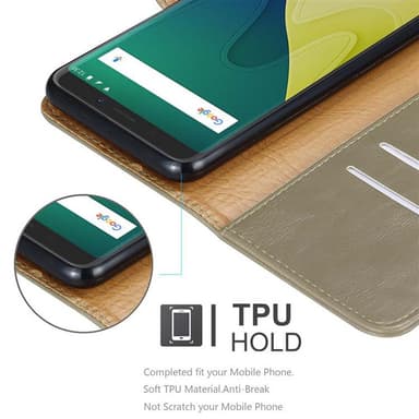 WIKO VIEW XL Suojakuori Lompakkokotelo (Ruskea)