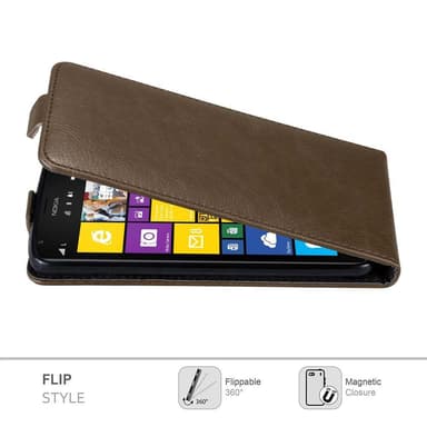 Nokia Lumia 1520 Suojakuori Lompakkokotelo (Ruskea)