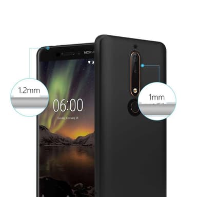 Nokia 6.1 Suojakuori Kotelo (Musta)