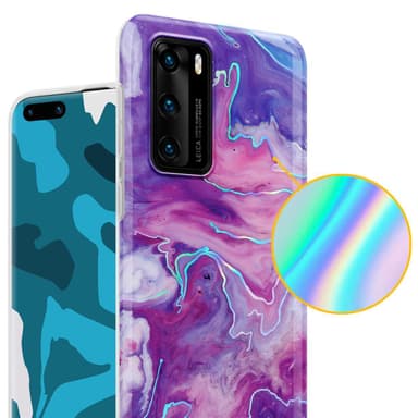 Huawei P40 Suojakuori Lompakkokotelo (Violetti)