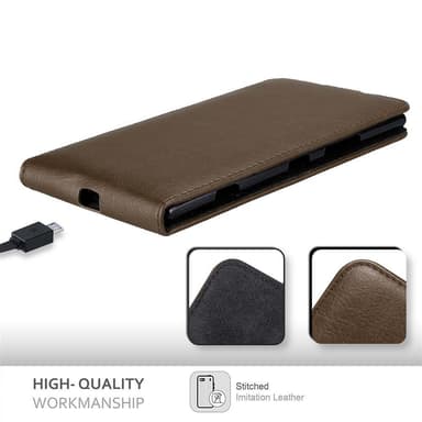 Nokia Lumia 1520 Suojakuori Lompakkokotelo (Ruskea)