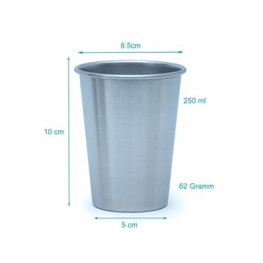 5x Mukit ruostumattomasta teräksestä juomakuppi (350ml)