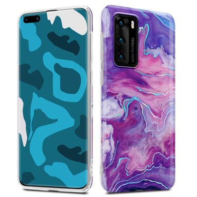 Huawei P40 Suojakuori Lompakkokotelo (Violetti)