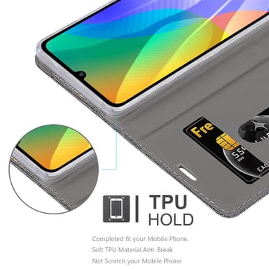 Huawei Y6P Suojakuori Lompakkokotelo (harmaa)