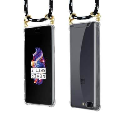 OnePlus 5 Suojakuori Kotelo Ketju (Musta)