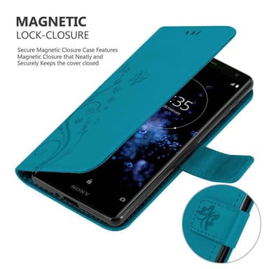 Sony Xperia XZ2 Suojakuori Lompakkokotelo (Sininen)