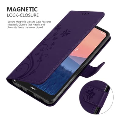 Nokia C21 Suojakuori Lompakkokotelo (Violetti)