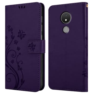 Nokia C21 Suojakuori Lompakkokotelo (Violetti)