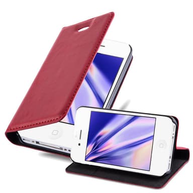 iPhone 4 / 4S Suojakuori Lompakkokotelo (Punainen)