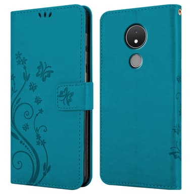 Nokia C21 Suojakuori Lompakkokotelo (Sininen)