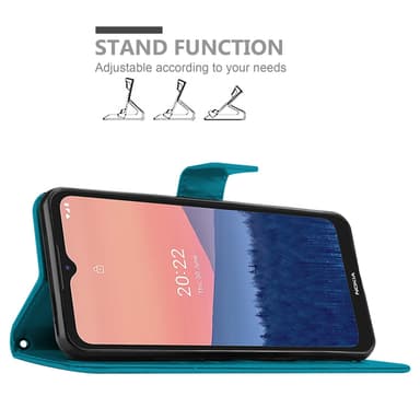 Nokia C21 Suojakuori Lompakkokotelo (Sininen)