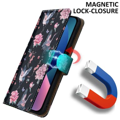 iPhone 14 PLUS Suojakuori Lompakkokotelo (Musta)