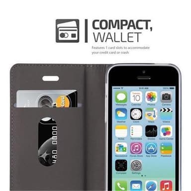 iPhone 5C Suojakuori Lompakkokotelo (harmaa)