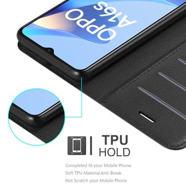 Oppo A16s / A54s Suojakuori Lompakkokotelo (Musta)