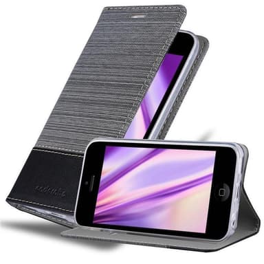 iPhone 5C Suojakuori Lompakkokotelo (harmaa)