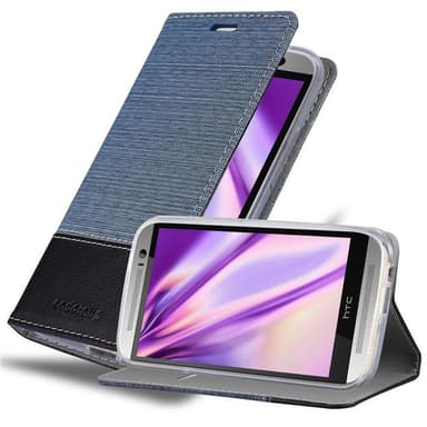HTC ONE M8 Suojakuori Lompakkokotelo (Sininen)