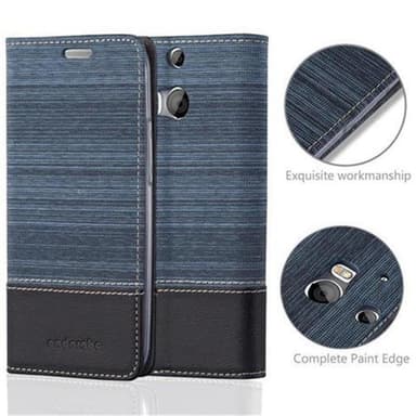 HTC ONE M8 Suojakuori Lompakkokotelo (Sininen)
