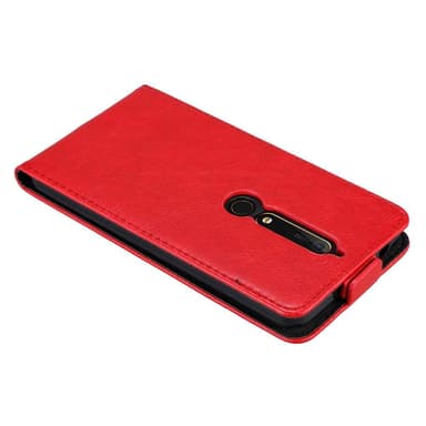 Nokia 6.1 Suojakuori Lompakkokotelo (Punainen)
