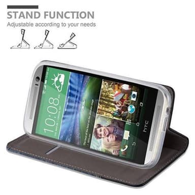 HTC ONE M8 Suojakuori Lompakkokotelo (Sininen)